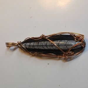 handcrafted vintage stone pendant 3.5 inches..magnificent